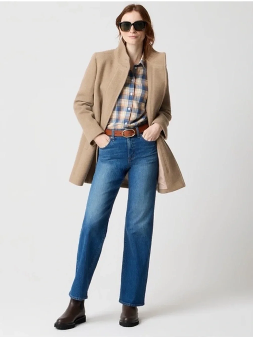 NWT J Crew Women's Button-Neck Wool blend Cocoon Camel Tan City Coat size 4